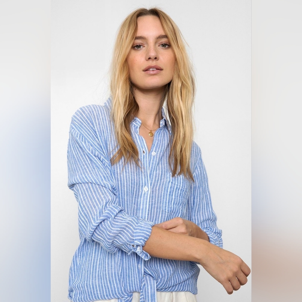 RAILS Charlie Azure Striped Top Small